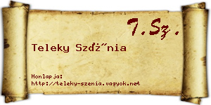 Teleky Szénia névjegykártya